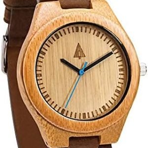 Treehut Wooden Watches for Men, Great Japanese Quartz Movement, Analog Stylish Watch with Adjustable Stainless Steel Clasp, Buckle, Leather Straps Wrist Wood Watch Made from Wood, Relojes para Hombre