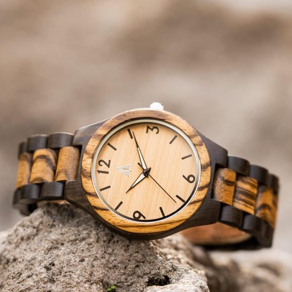 Treehut Wooden Watches for Men, Great Japanese Quartz Analog, Stylish Exotic Watch with Adjustable Stainless Steel Clasp, Buckle, Made from Ebony and Walnut Wood, Relojes Hombre Mujeres - Image 27