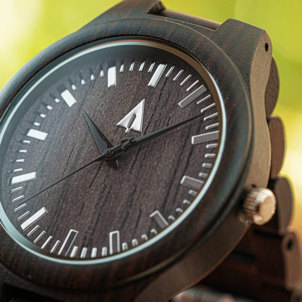 Treehut Wooden Watches for Men, Japanese Quartz Movement, Stylish Exotic Wrist Watch with Stainless Steel Buckle, Adjustable Straps, Watch Made from Ebony Wood, Relojes para Hombre - Image 9