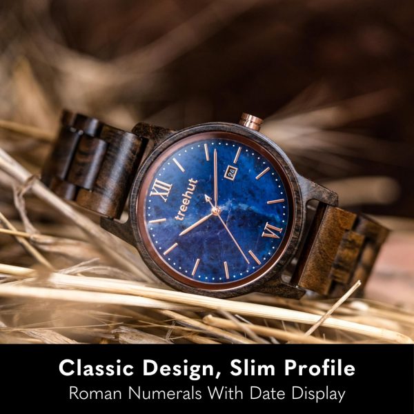 Treehut Wooden Watch for Men with Wooden Strap and Gift Box, Stainless Steel Clasp & Silver Hands – Japanese Quartz Analog Watch with Date – Wrist Watch Made from Real Wood Great Gifts for Men - Image 9