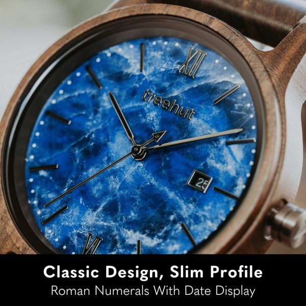 Treehut Wooden Watch for Men with Wooden Strap and Gift Box, Stainless Steel Clasp & Silver Hands – Japanese Quartz Analog Watch with Date – Wrist Watch Made from Real Wood Great Gifts for Men - Image 15
