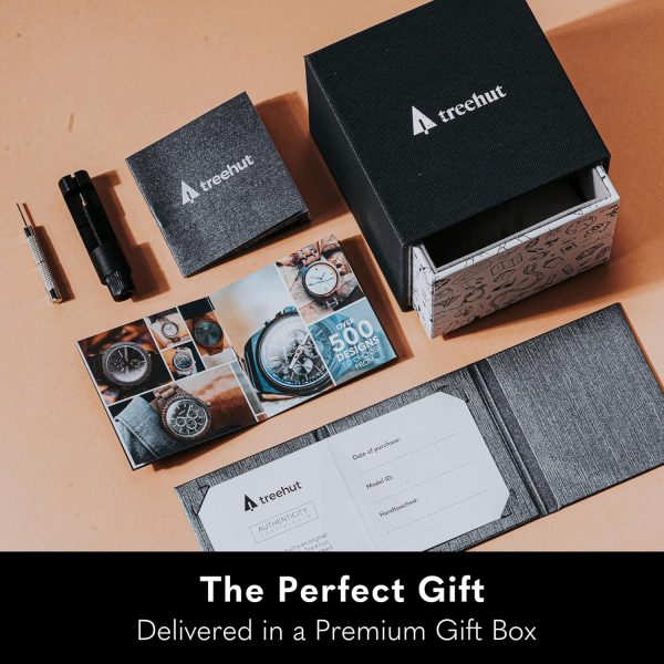 Treehut Wooden Watch for Men with Wooden Strap and Gift Box, Stainless Steel Clasp & Silver Hands – Japanese Quartz Analog Watch with Date – Wrist Watch Made from Real Wood Great Gifts for Men - Image 17
