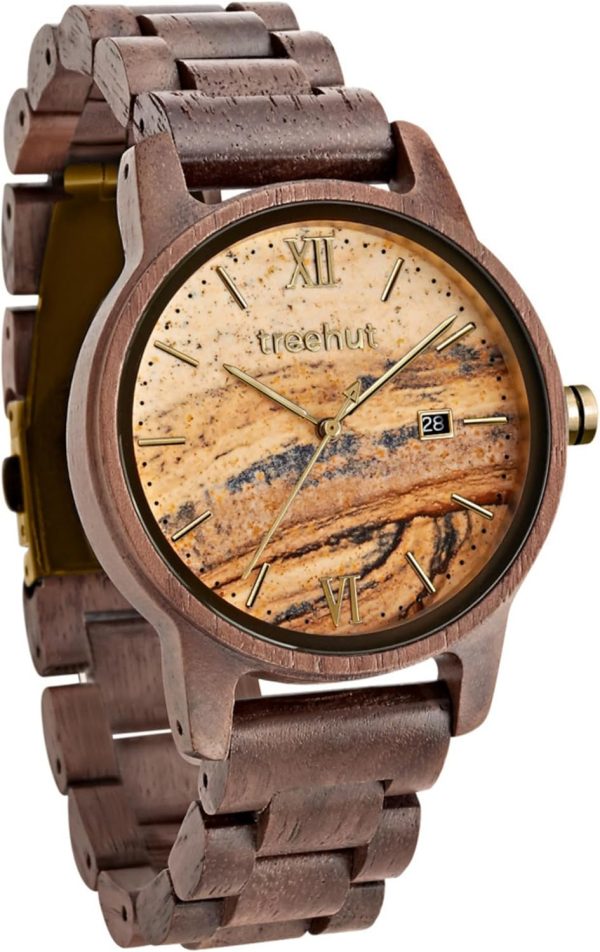 Treehut Wooden Watch for Men with Wooden Strap and Gift Box, Stainless Steel Clasp & Silver Hands – Japanese Quartz Analog Watch with Date – Wrist Watch Made from Real Wood Great Gifts for Men - Image 32