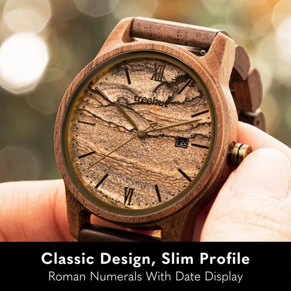 Treehut Wooden Watch for Men with Wooden Strap and Gift Box, Stainless Steel Clasp & Silver Hands – Japanese Quartz Analog Watch with Date – Wrist Watch Made from Real Wood Great Gifts for Men - Image 34
